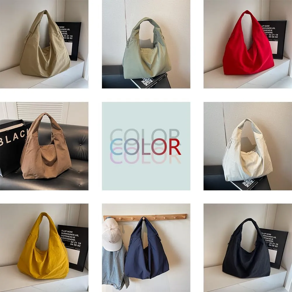 Women's Solid Color Textured Draped Tote Bag Large Capacity Fashion Versatile Shoulder 2025 Versatile Slouchy Hobo Bag