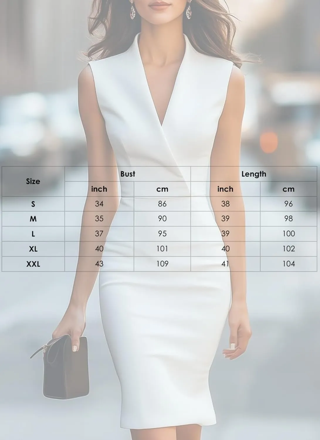 Women's Solid V-Neck Sleeveless Bodycon Midi Dress Summer Office Work Professional Casual Dress