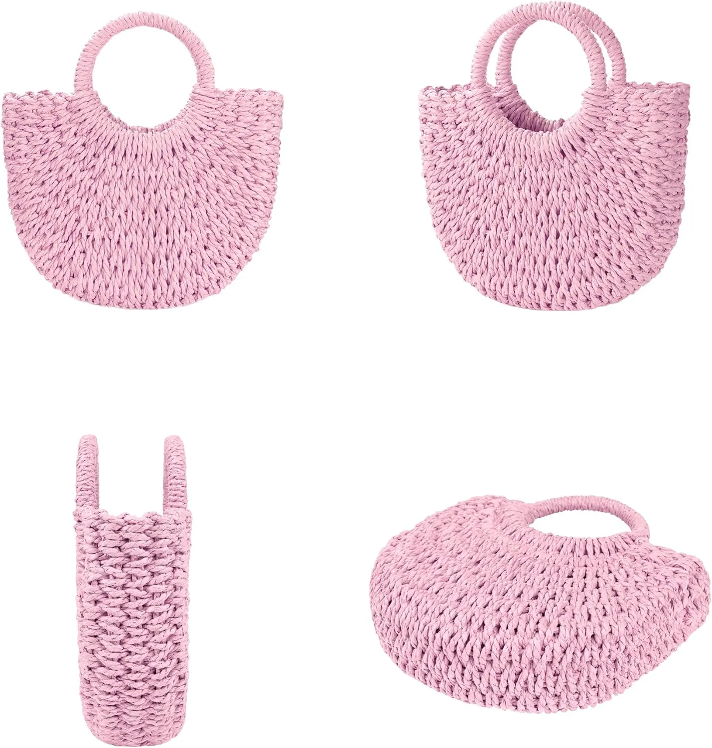 Womens Straw Beach Bag Woven Crossbody Shoulder Bags Top Handle Satchel Handbag Purse for Summer