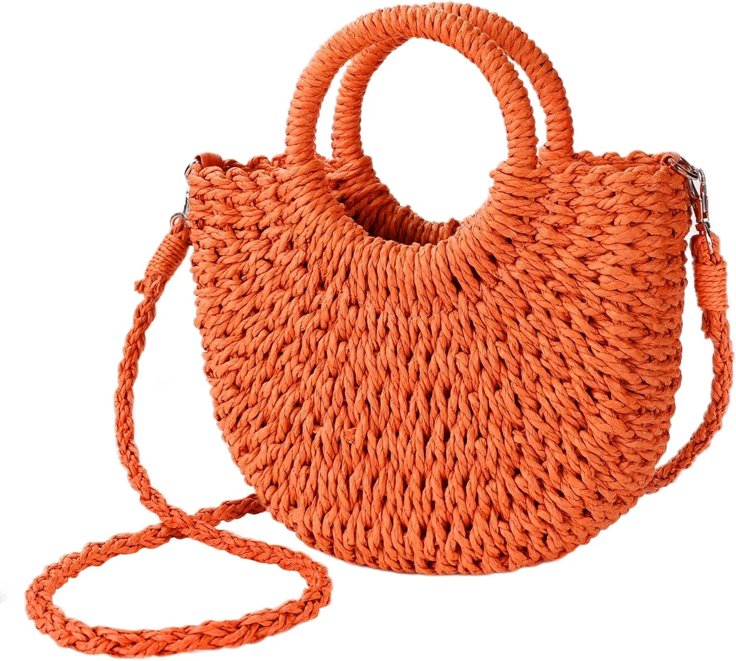 Womens Straw Beach Bag Woven Crossbody Shoulder Bags Top Handle Satchel Handbag Purse for Summer