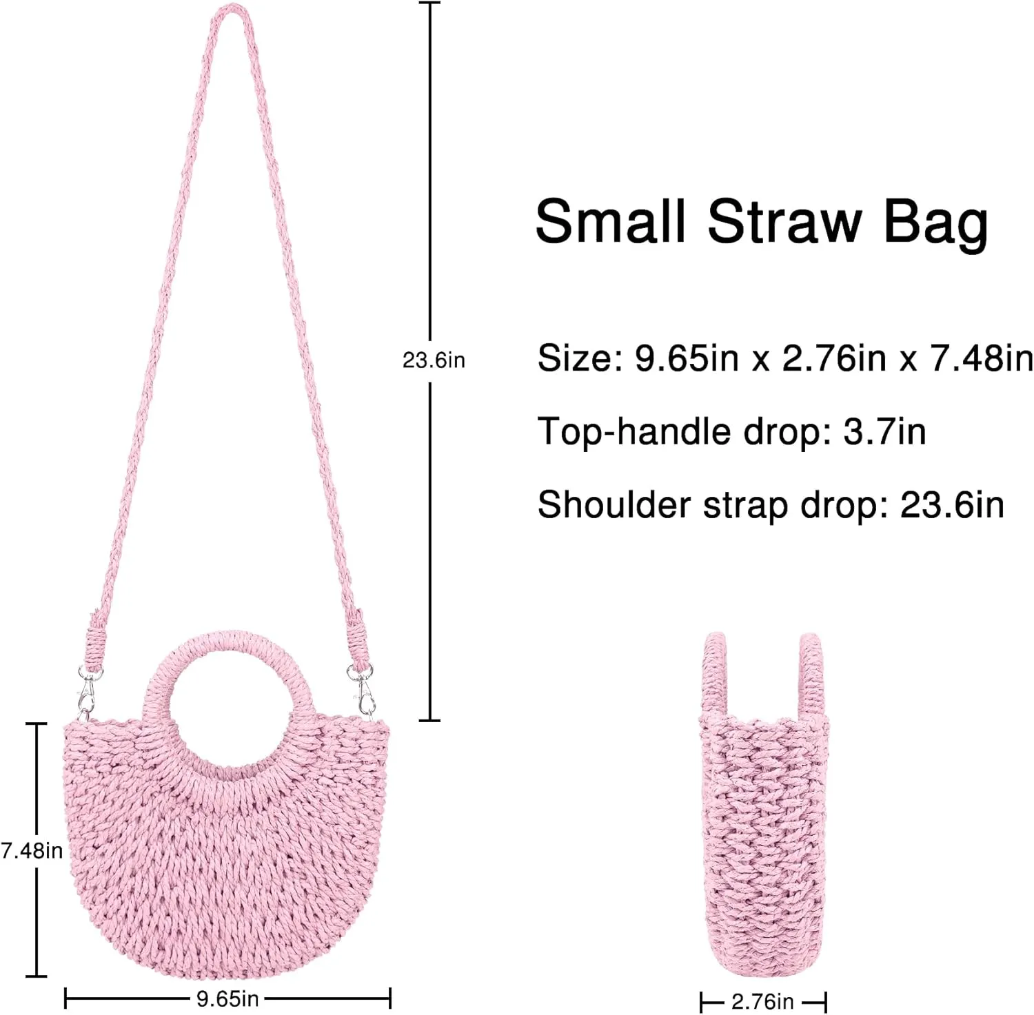 Womens Straw Beach Bag Woven Crossbody Shoulder Bags Top Handle Satchel Handbag Purse for Summer