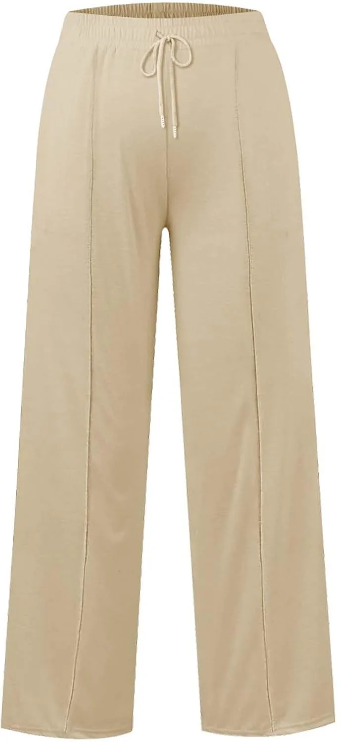 Women's Sweatpants Straight Leg High Waist Casual Drawstring Sweat Pants Workout Athletic Joggers with Pockets
