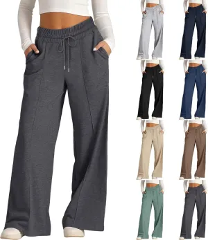 Women's Sweatpants Straight Leg High Waist Casual Drawstring Sweat Pants Workout Athletic Joggers with Pockets