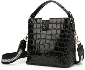 Women’s Tote Crossbody Bag Leather Crocodile Pattern Bucket Handbag Designer Top Handle Satchel Work Hobo Shoulder Bag
