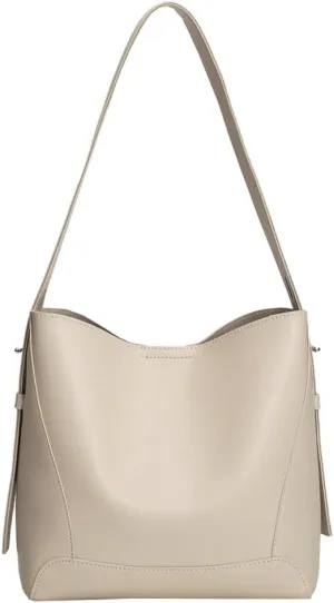 Women's Trendy Tote Bag Vegan Leather Shoulder Crossbody Purse Large Bucket Handbag Soft Top Handle Satchel