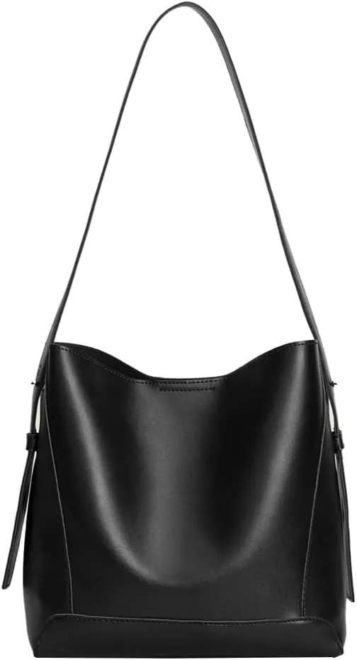 Women's Trendy Tote Bag Vegan Leather Shoulder Crossbody Purse Large Bucket Handbag Soft Top Handle Satchel