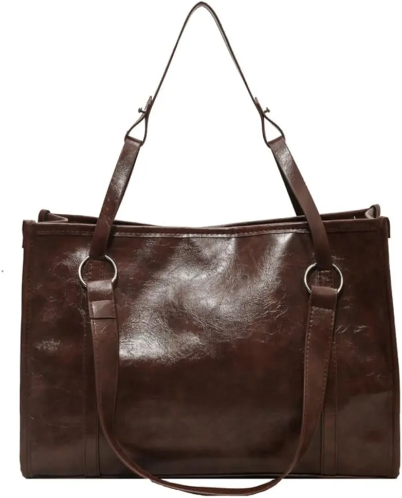 Womens Vintage Shoulder Bags Vegan Leather Crossbody Bag Large Tote Purse Handbag Top Handle Satchel Work