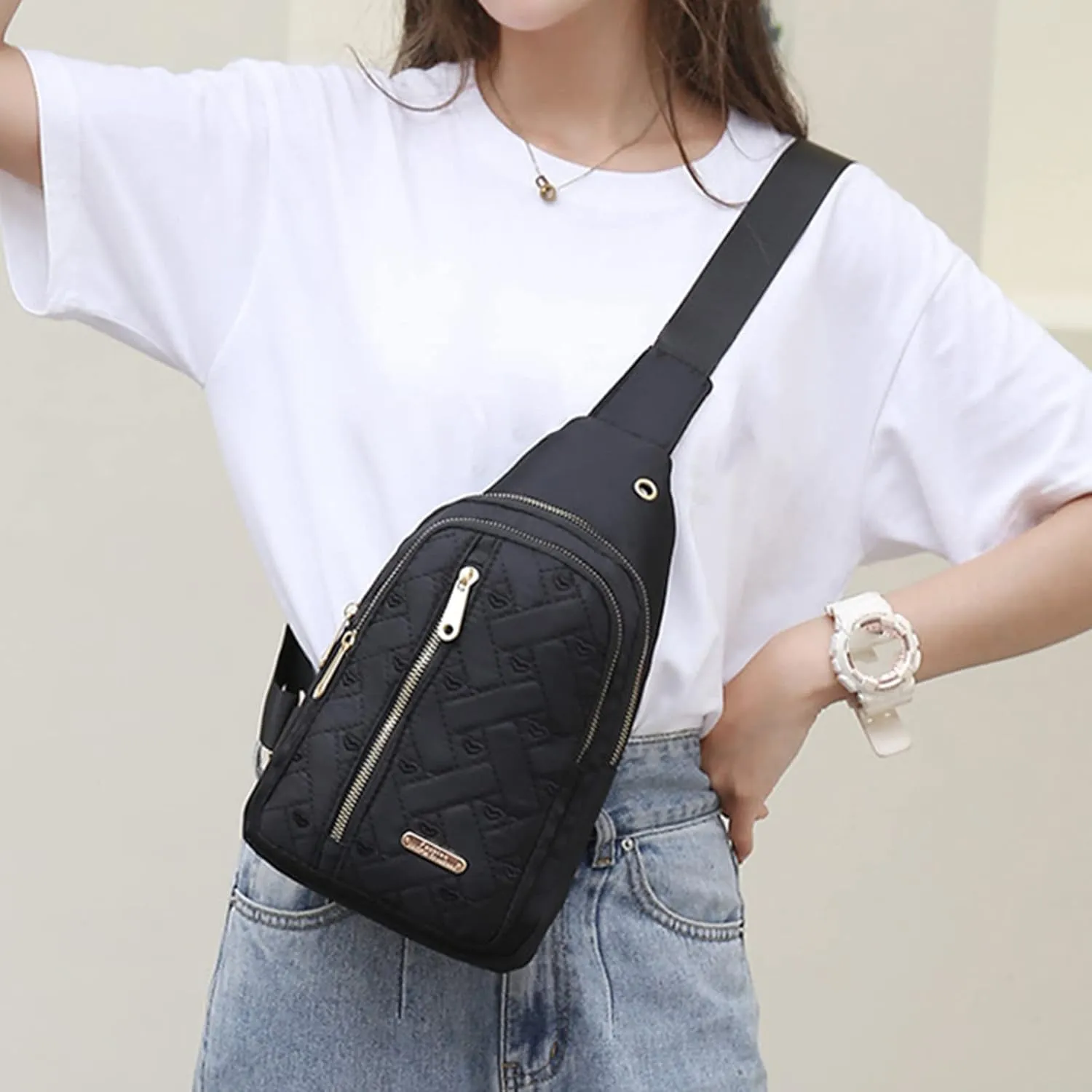 Women's Waterproof Crossbody Purses Stadium Approved with Front Pocket for Concerts Mens Everyday Bag
