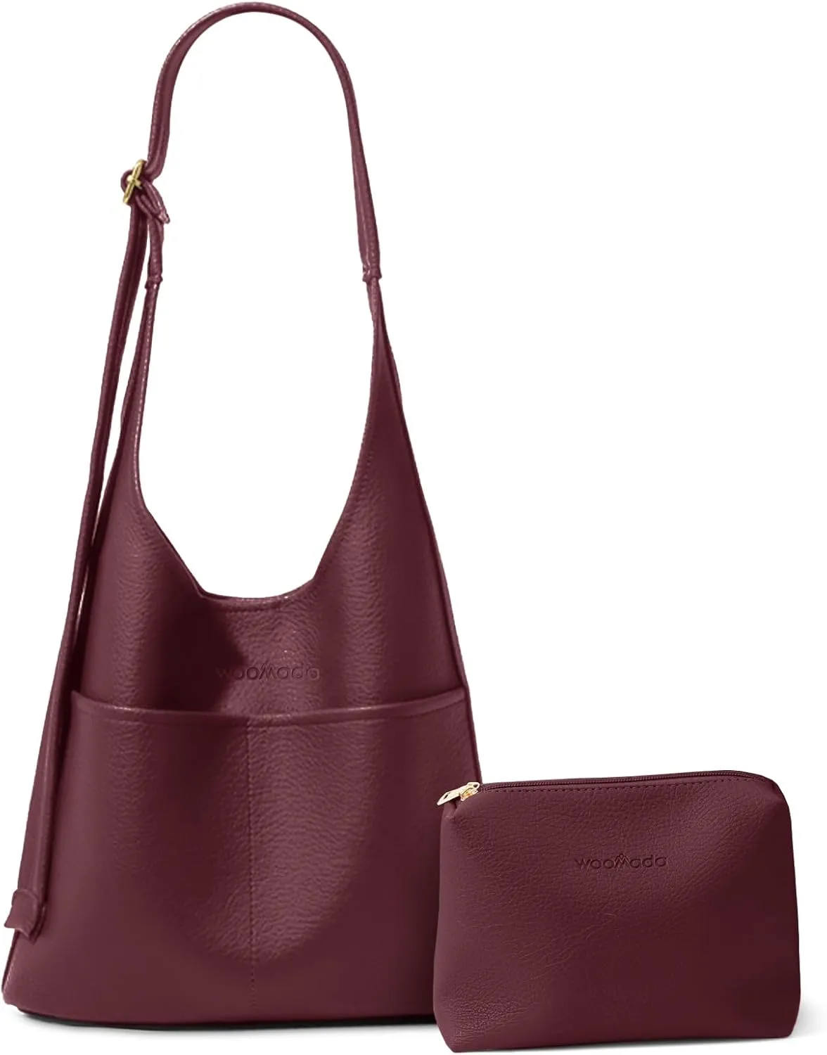 WOOMADA Hobo Bags for Women Ultra Soft Foldable Shoulder Slouchy Handbags with Coin Purse & Adjustable Strap