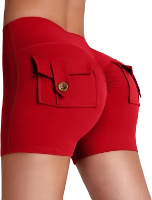 Workout Shorts Women 2025 Fashion Scrunch Butt Workout Cargo Shorts Sexy Butt Lifting High Waisted Yoga Short Pants