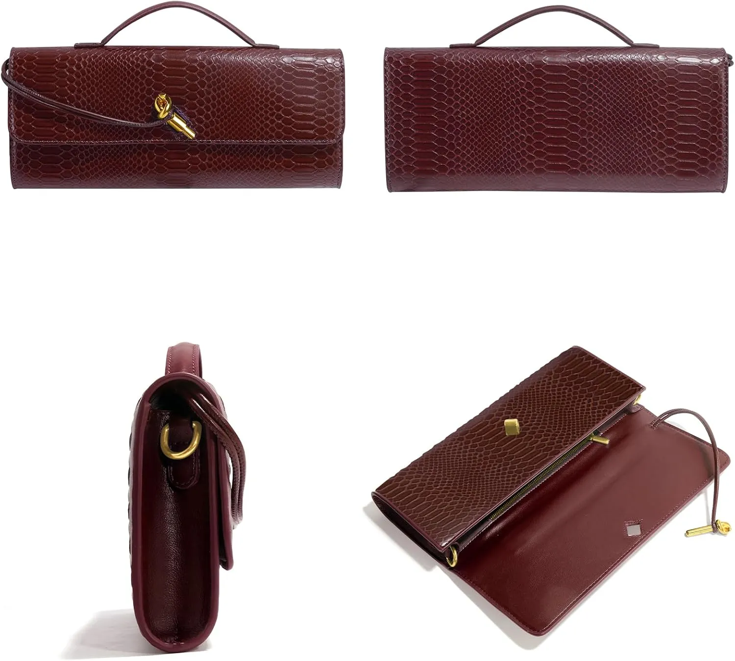 Woven Clutch Purses for Women, Formal Satchel Leather Evening Bag Shoulder Handbag