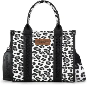 Wrangler Cow Print Tote Bag for Women Western Purse Boho Top Handle Satchel Handbag with Signature Strap