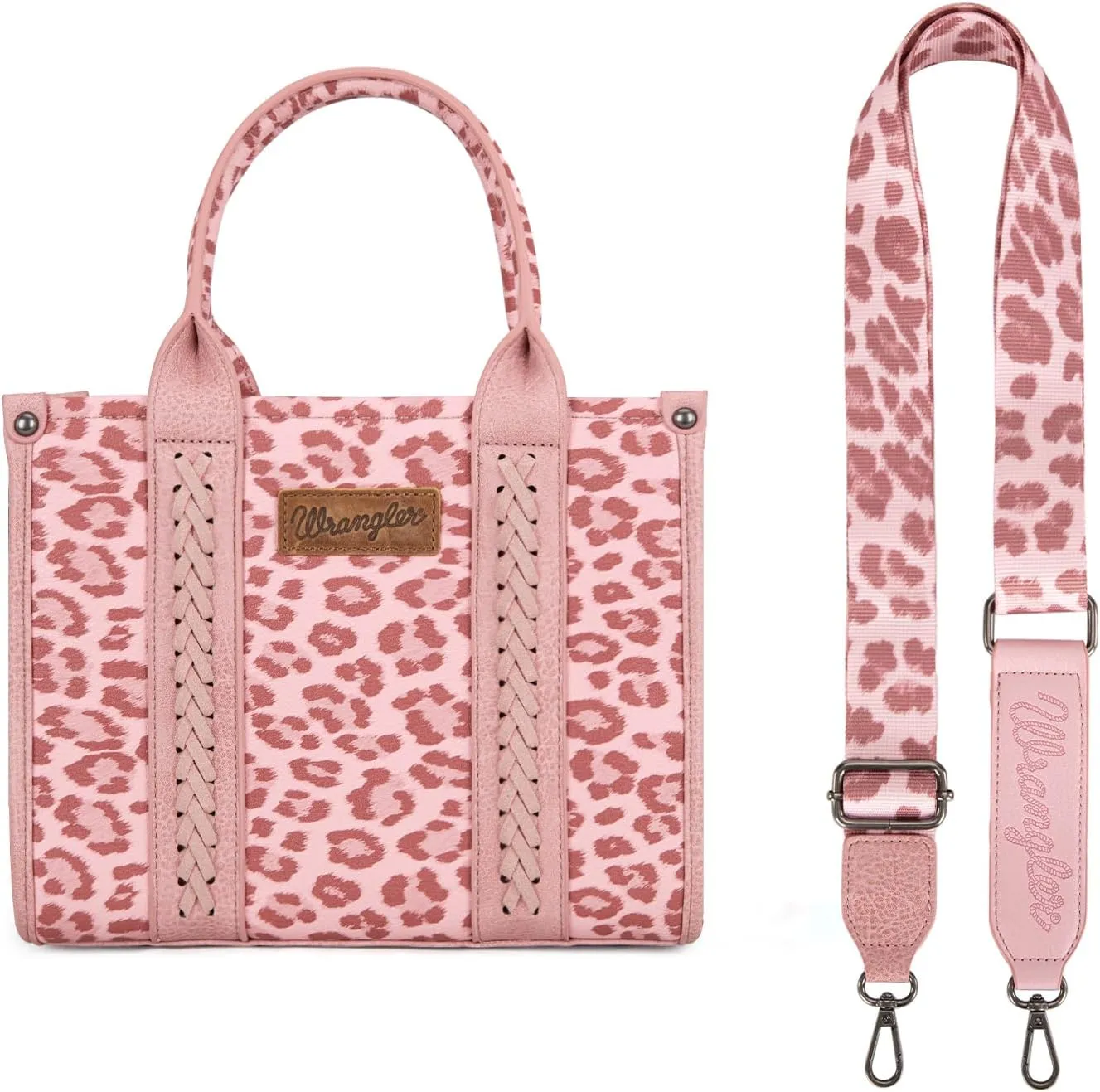 Wrangler Cow Print Tote Bag for Women Western Purse Boho Top Handle Satchel Handbag with Signature Strap