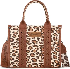 Wrangler Cow Print Tote Bag for Women Western Purse Boho Top Handle Satchel Handbag with Signature Strap