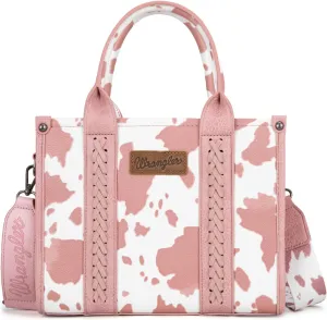 Wrangler Cow Print Tote Bag for Women Western Purse Boho Top Handle Satchel Handbag with Signature Strap