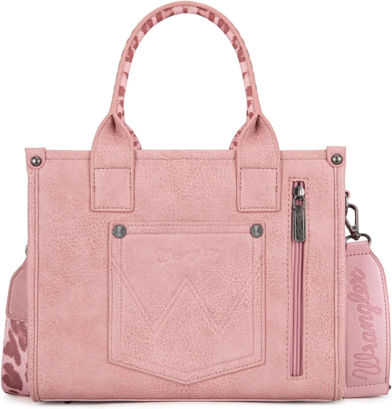 Wrangler Cow Print Tote Bag for Women Western Purse Boho Top Handle Satchel Handbag with Signature Strap