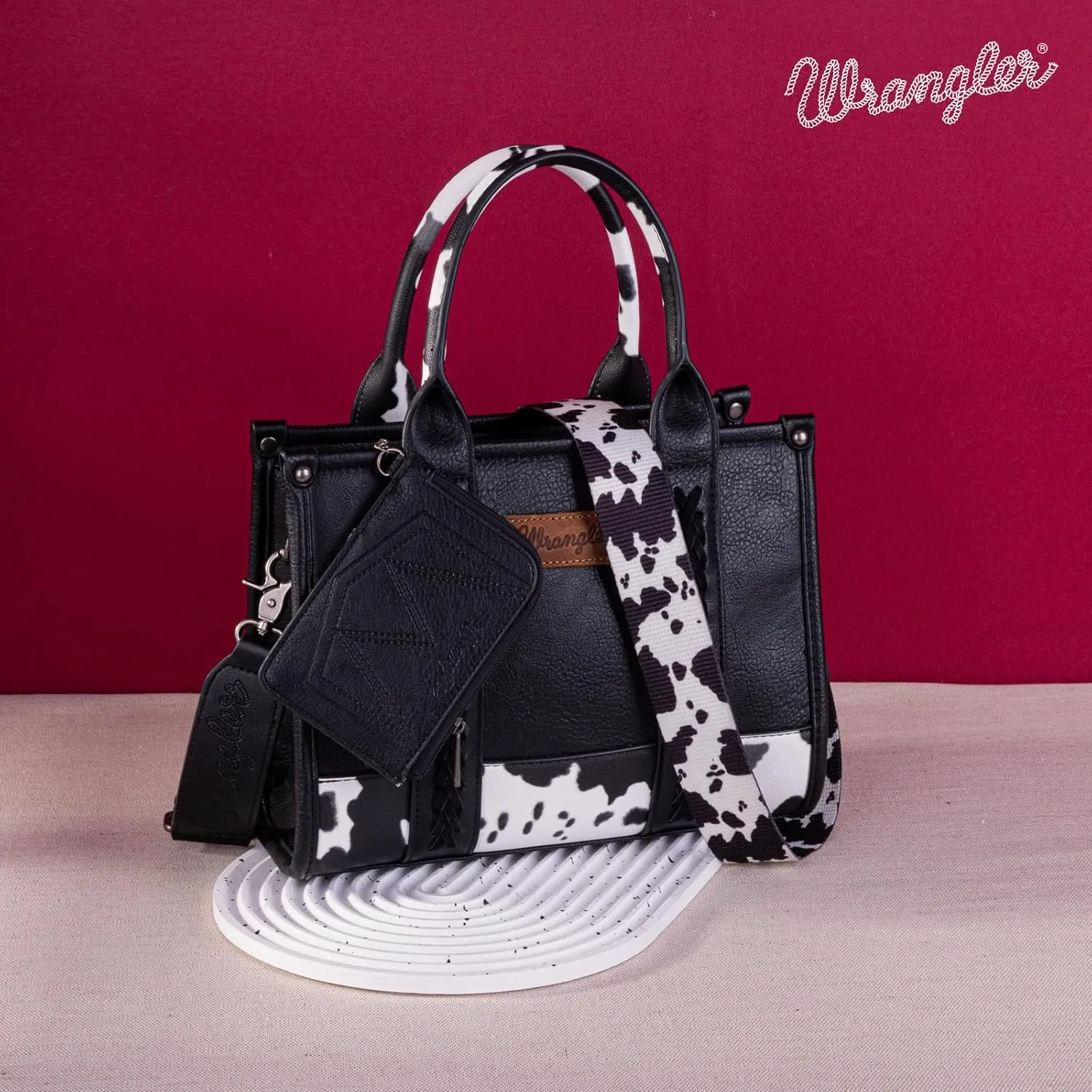 Wrangler Purse Medium Tote Bags for Women with Card Holder Wallet Satchel Top-handle Handbags