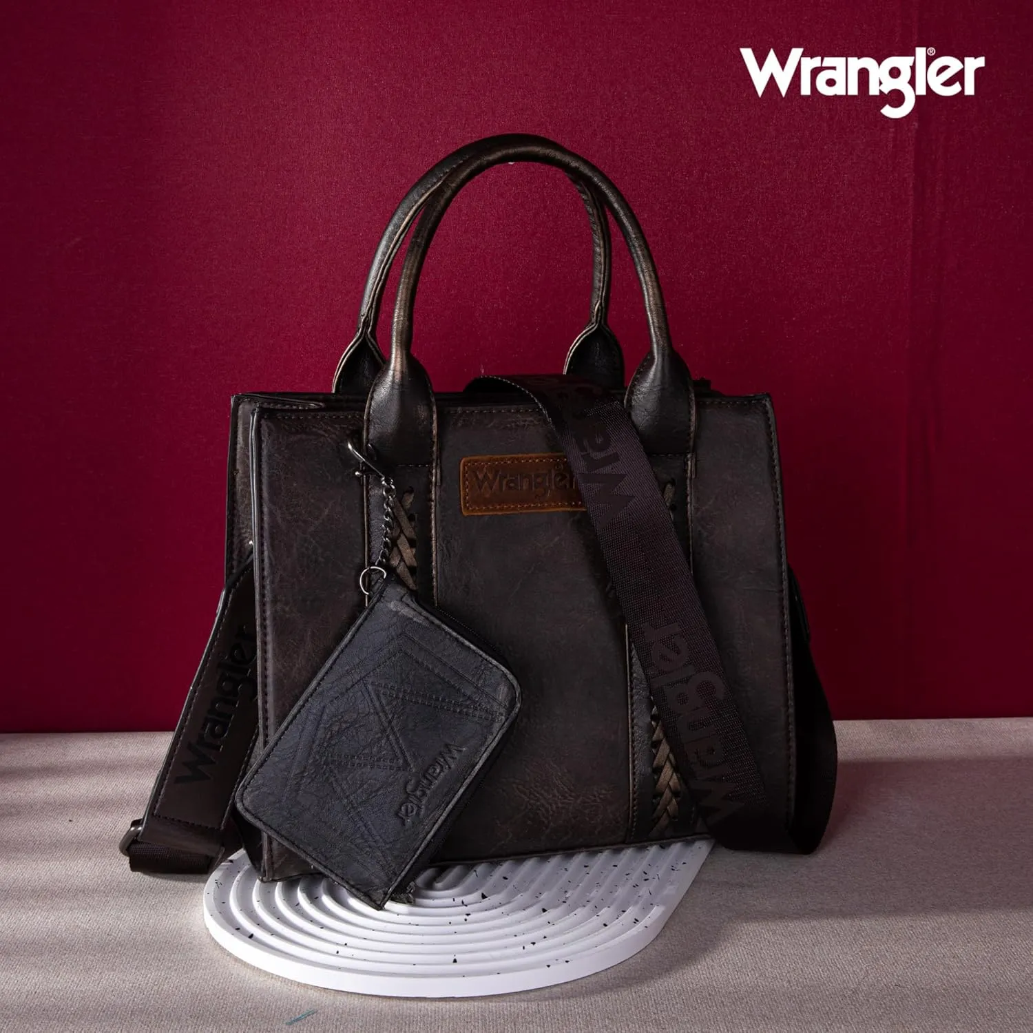 Wrangler Purse Medium Tote Bags for Women with Card Holder Wallet Satchel Top-handle Handbags