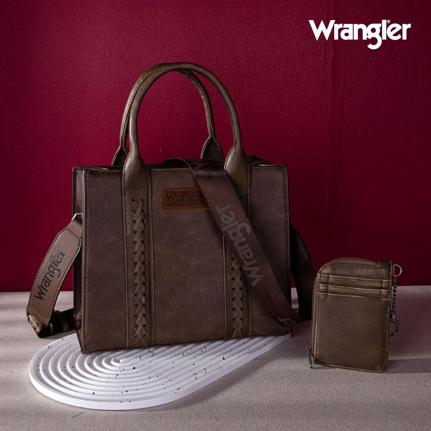 Wrangler Purse Medium Tote Bags for Women with Card Holder Wallet Satchel Top-handle Handbags