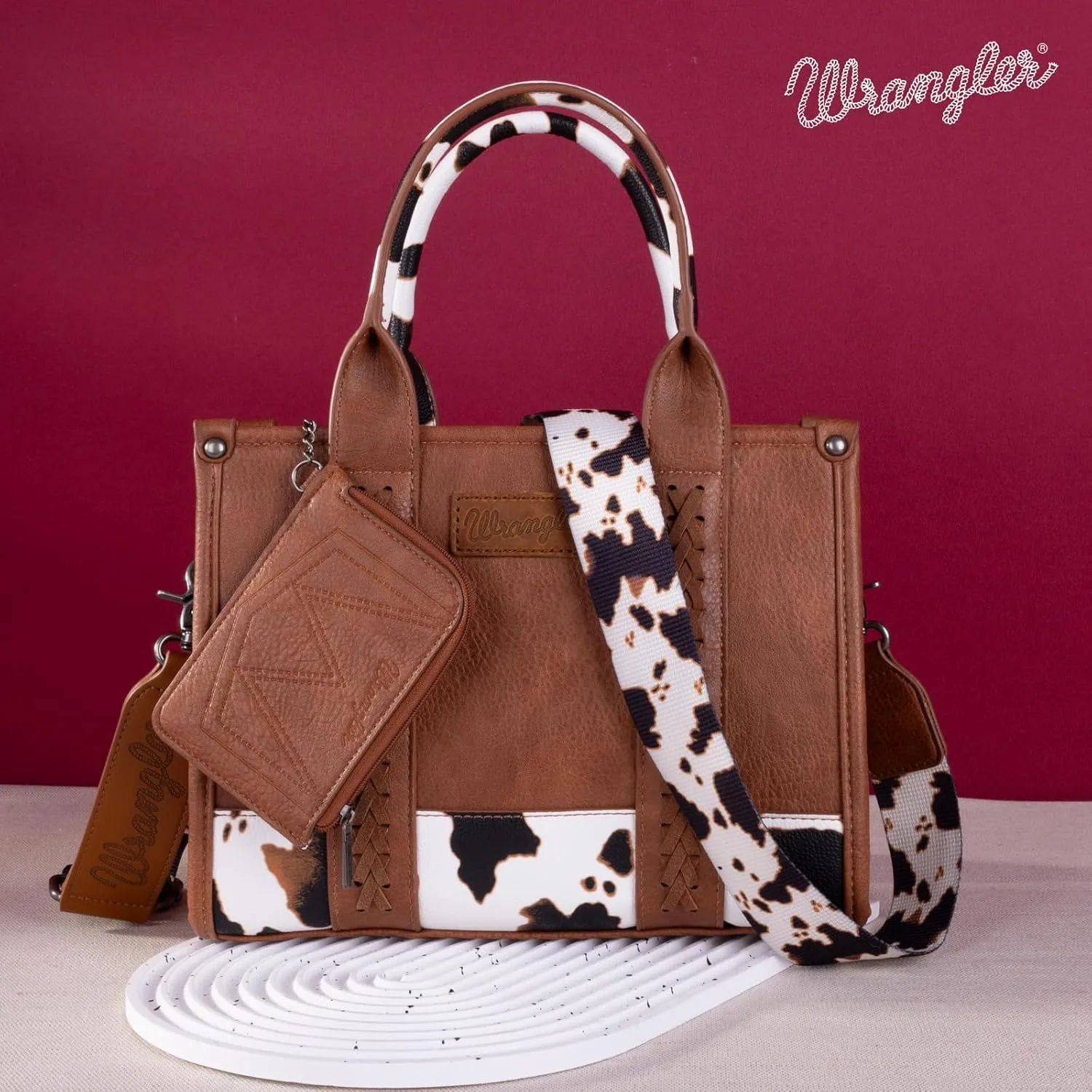 Wrangler Purse Medium Tote Bags for Women with Card Holder Wallet Satchel Top-handle Handbags