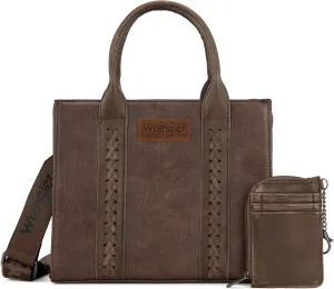 Wrangler Purse Medium Tote Bags for Women with Card Holder Wallet Satchel Top-handle Handbags