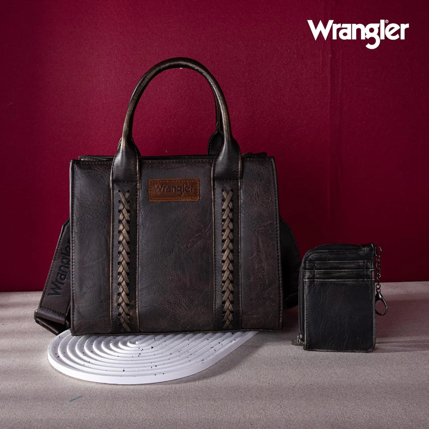 Wrangler Purse Medium Tote Bags for Women with Card Holder Wallet Satchel Top-handle Handbags