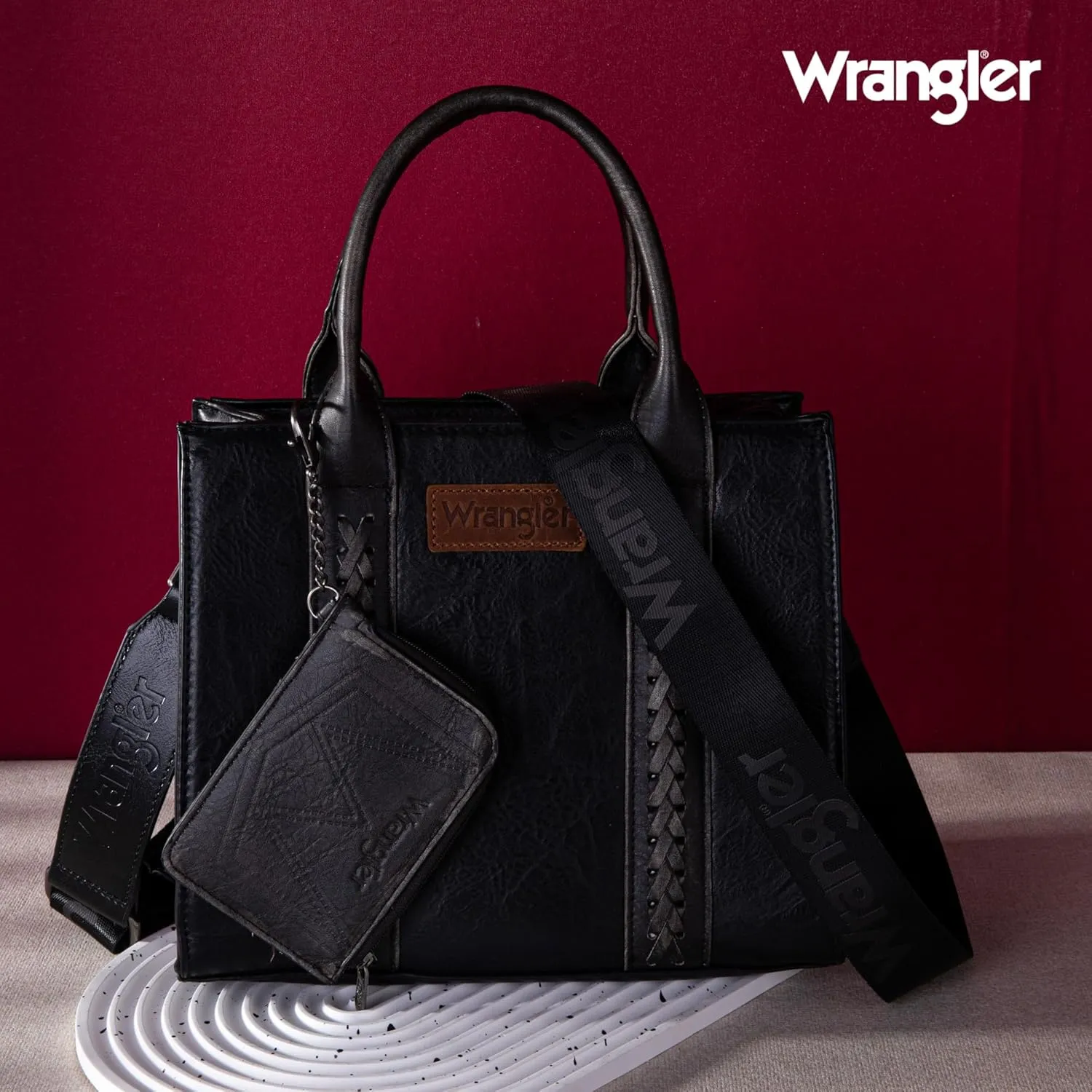 Wrangler Purse Medium Tote Bags for Women with Card Holder Wallet Satchel Top-handle Handbags