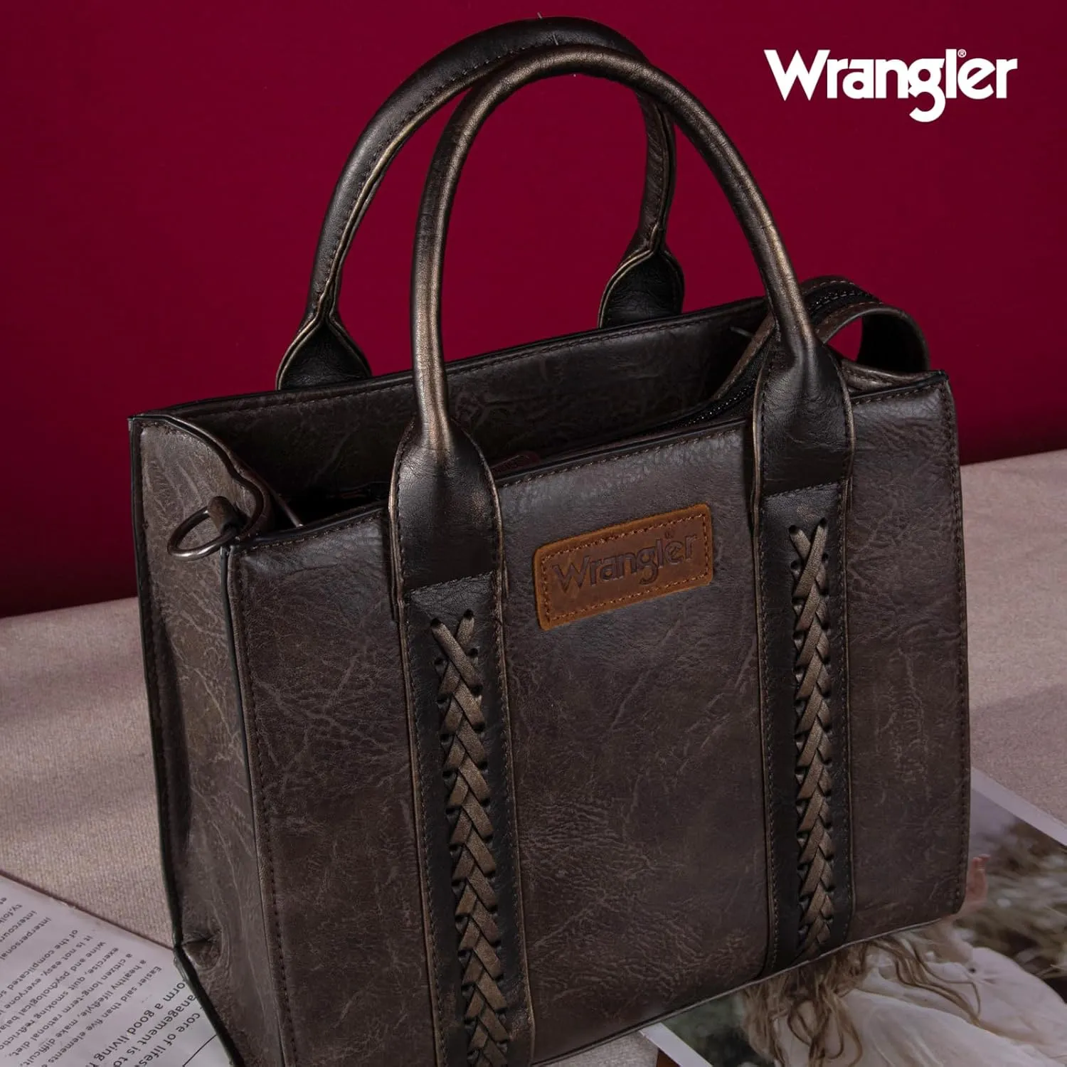 Wrangler Purse Medium Tote Bags for Women with Card Holder Wallet Satchel Top-handle Handbags