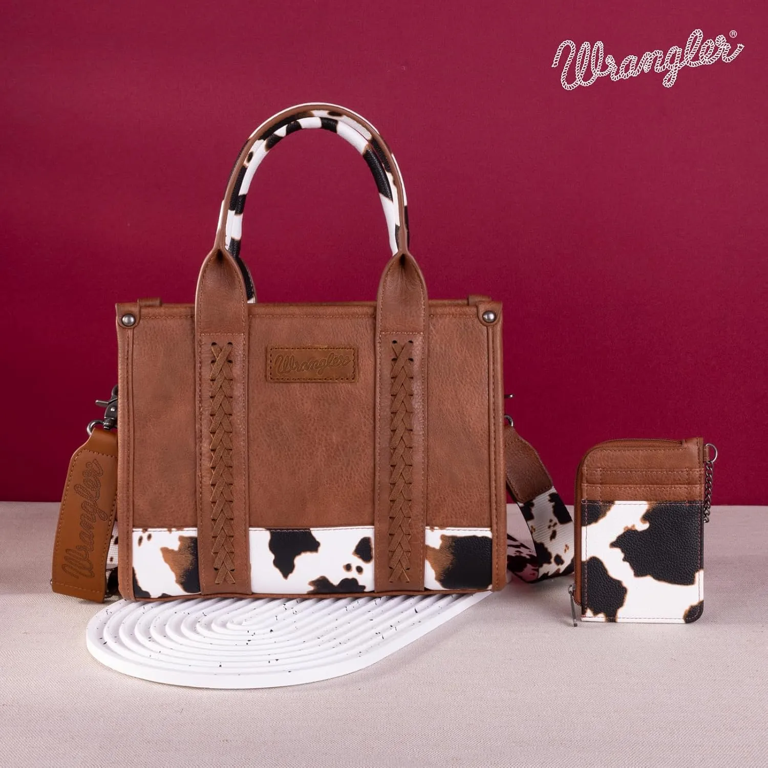 Wrangler Purse Medium Tote Bags for Women with Card Holder Wallet Satchel Top-handle Handbags