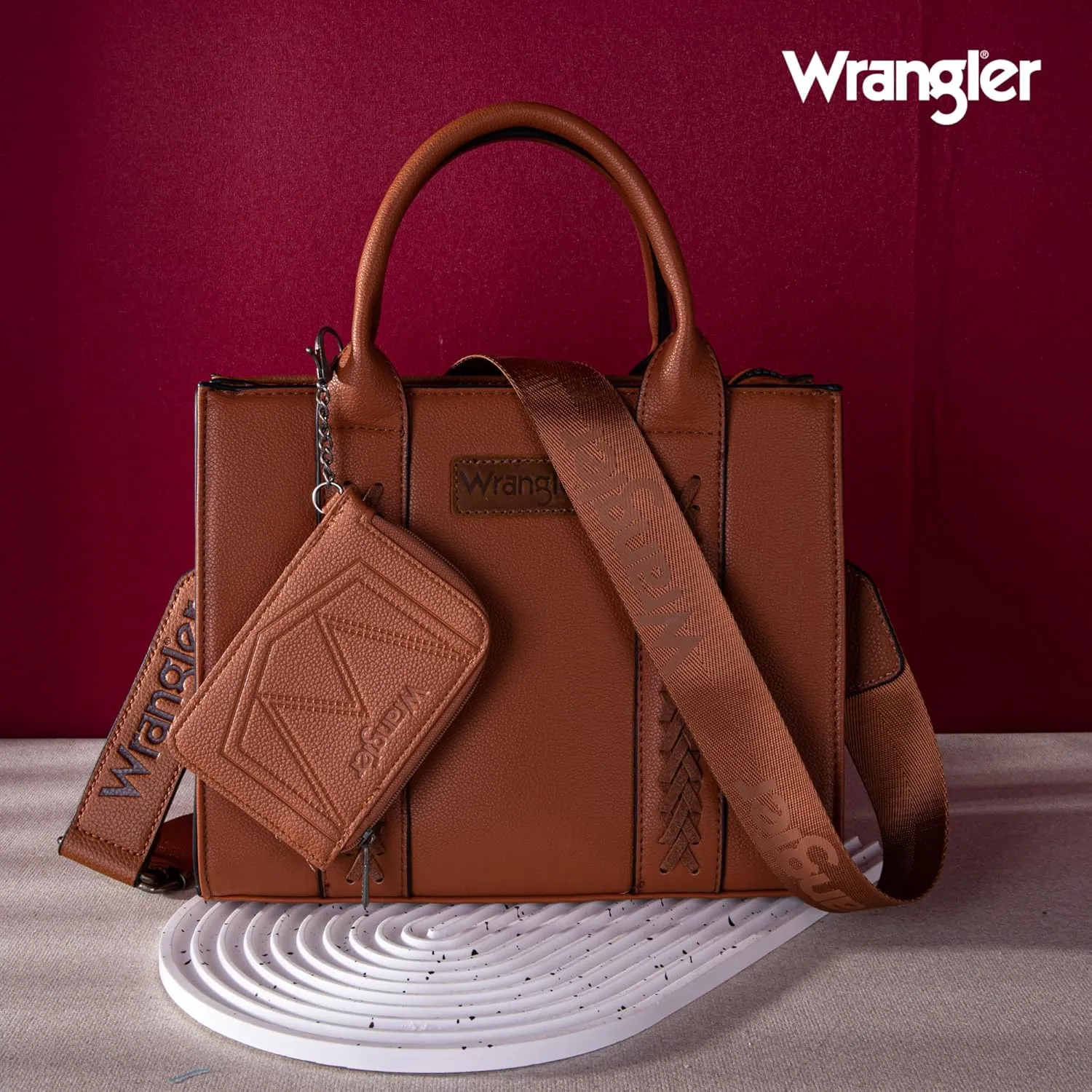 Wrangler Purse Medium Tote Bags for Women with Card Holder Wallet Satchel Top-handle Handbags