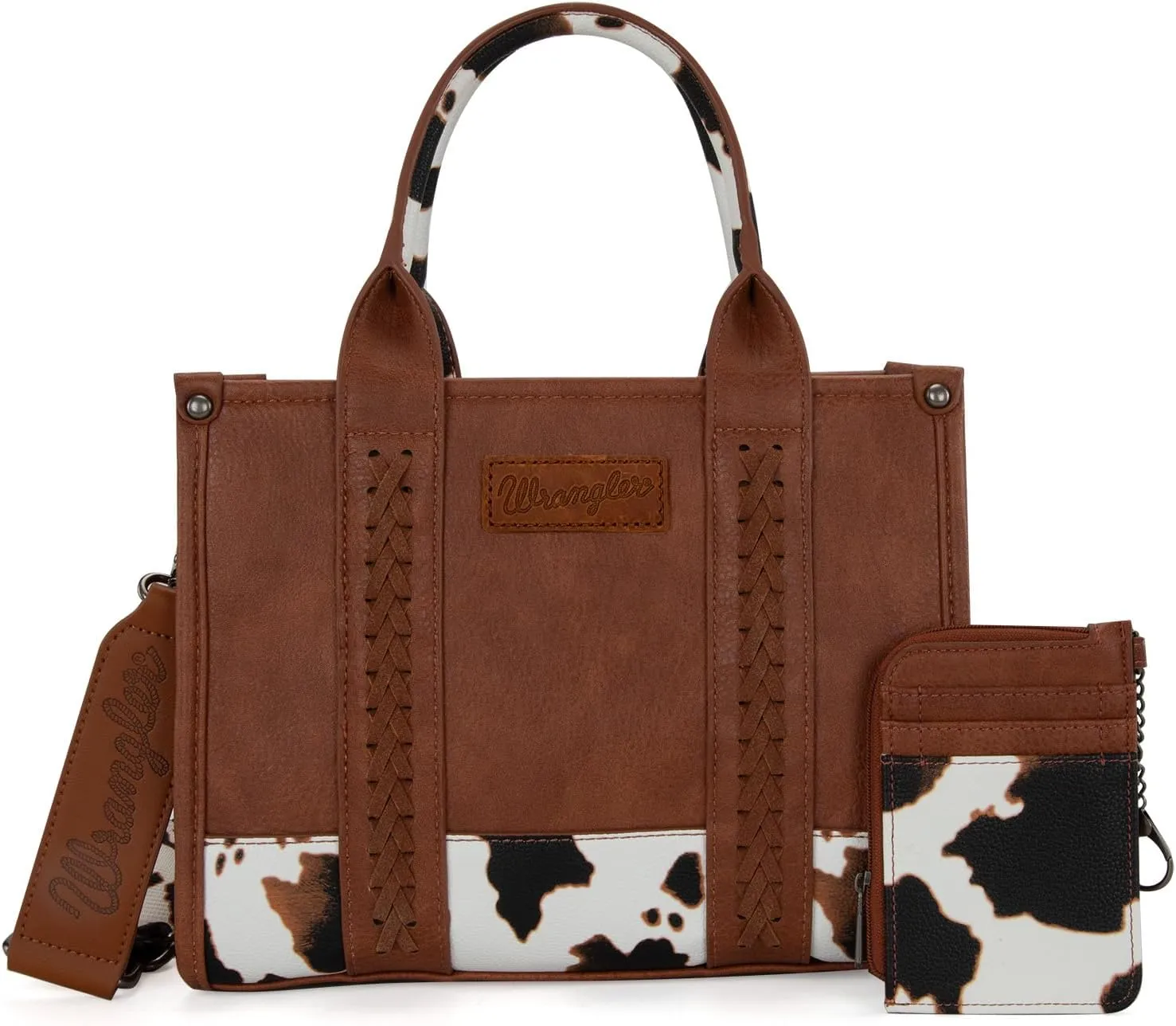 Wrangler Purse Medium Tote Bags for Women with Card Holder Wallet Satchel Top-handle Handbags
