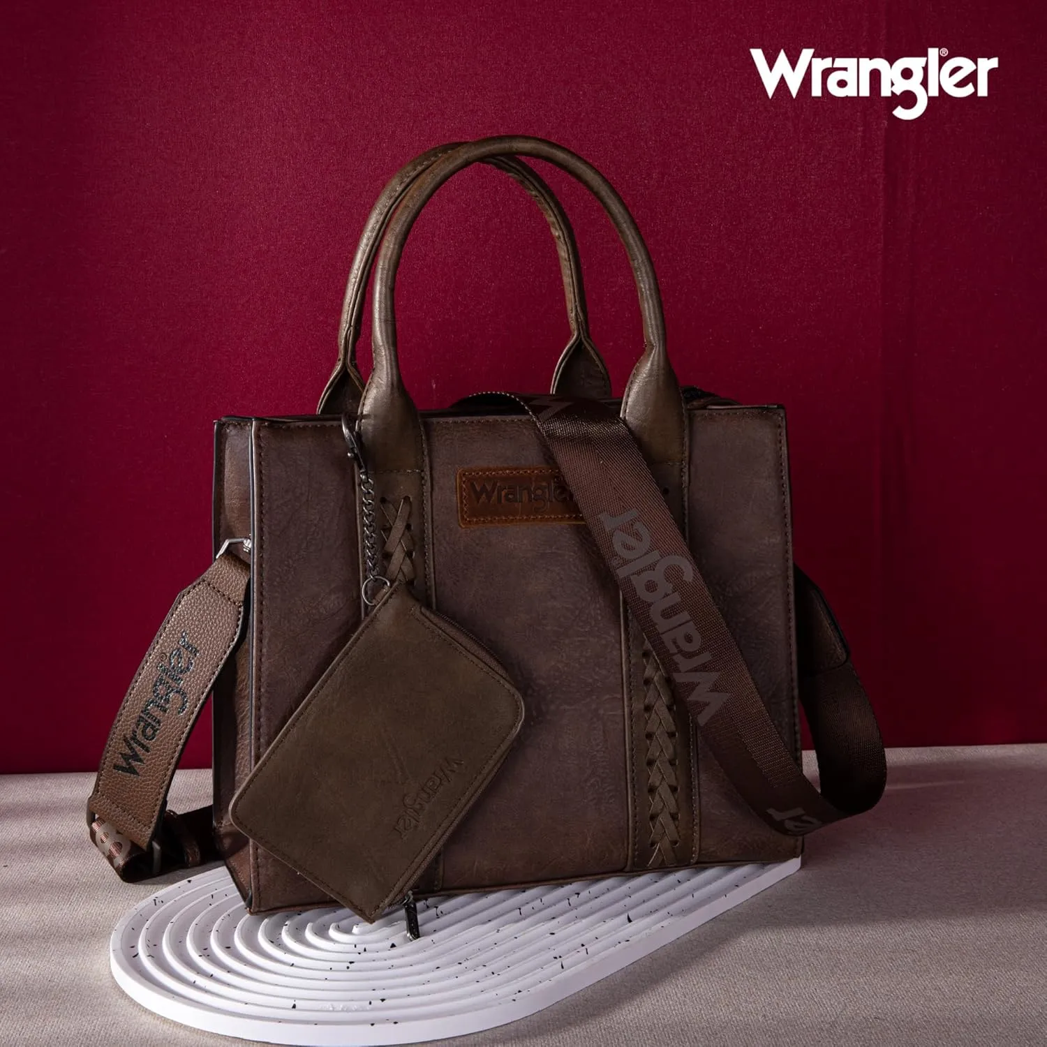 Wrangler Purse Medium Tote Bags for Women with Card Holder Wallet Satchel Top-handle Handbags