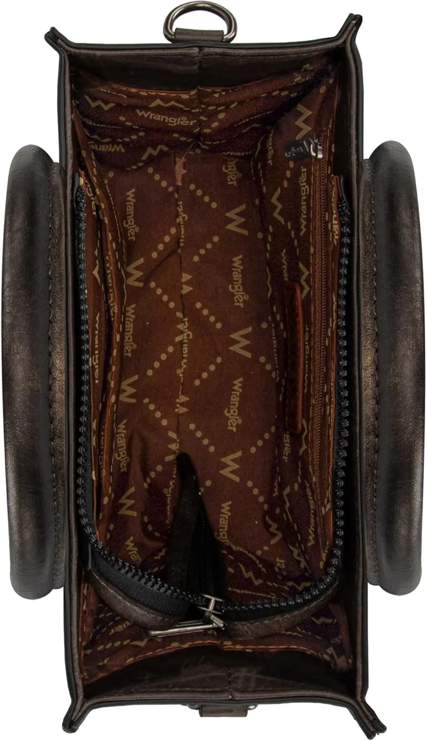Wrangler Purse Medium Tote Bags for Women with Card Holder Wallet Satchel Top-handle Handbags