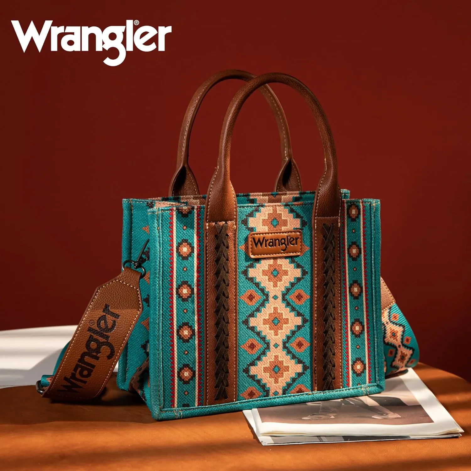 Wrangler Tote Bag for Women Western Purse and Aztec Satchel Handbag