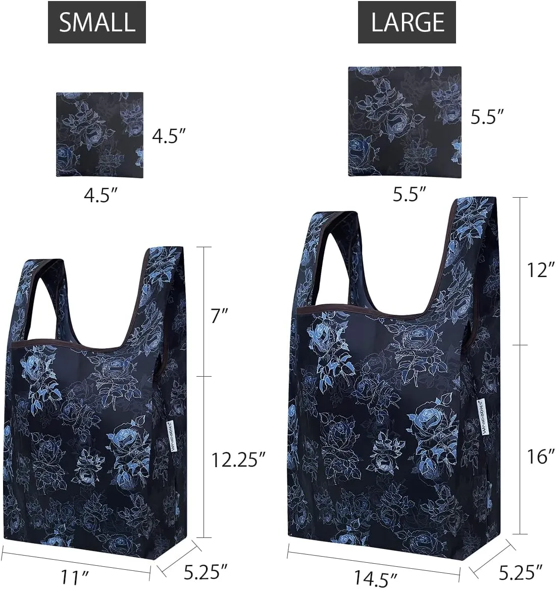 Wrapables JoliBag Collection Reusable Shopping Bag (Set of 2)