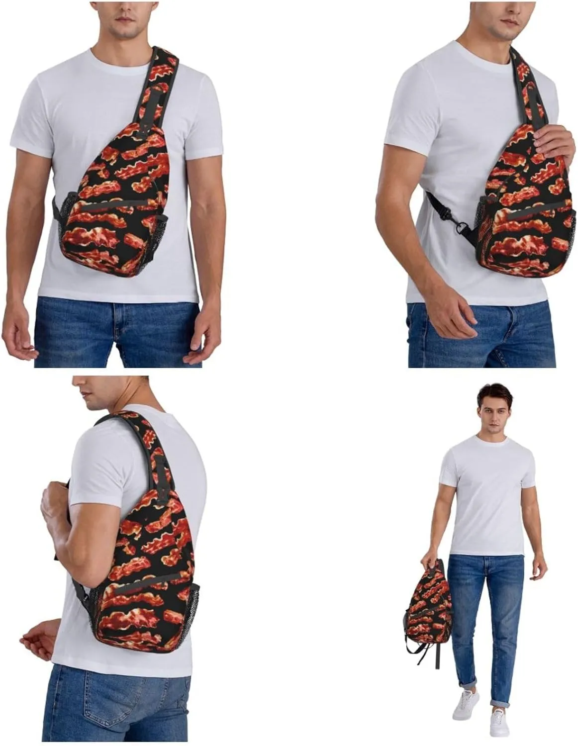 WURTON Programmer Programming Code Print Trendy Casual Daypack Versatile Crossbody Backpack Shoulder Bag Fashionable