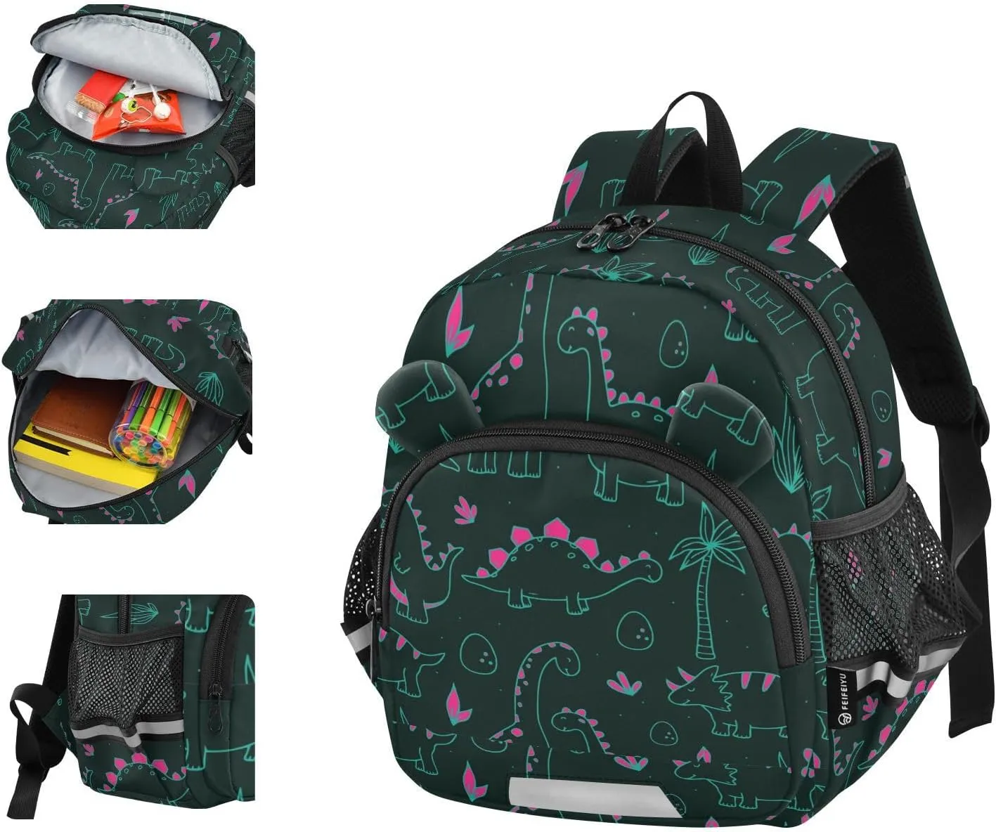 Wusikd Kids Backpack Cute Dinosaurs Toddler Bags Tropic Schoolbag for Girls Boys Kindergarten Student M