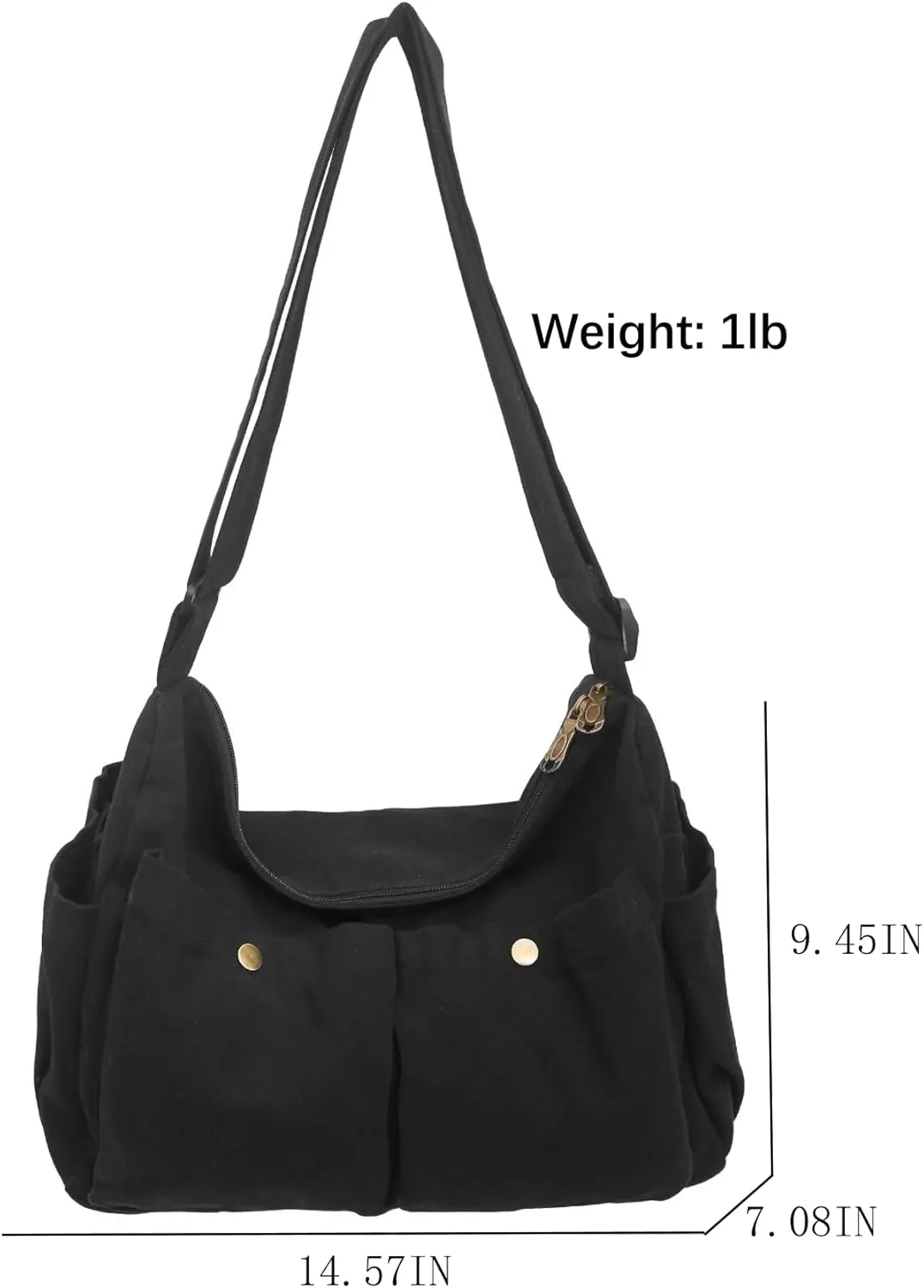 Wxnow Water Resistant Canvas Crossbody Bag Lightweight Large Messenger Bag Multi Compartment Organizer for Office Travel Daily Carry
