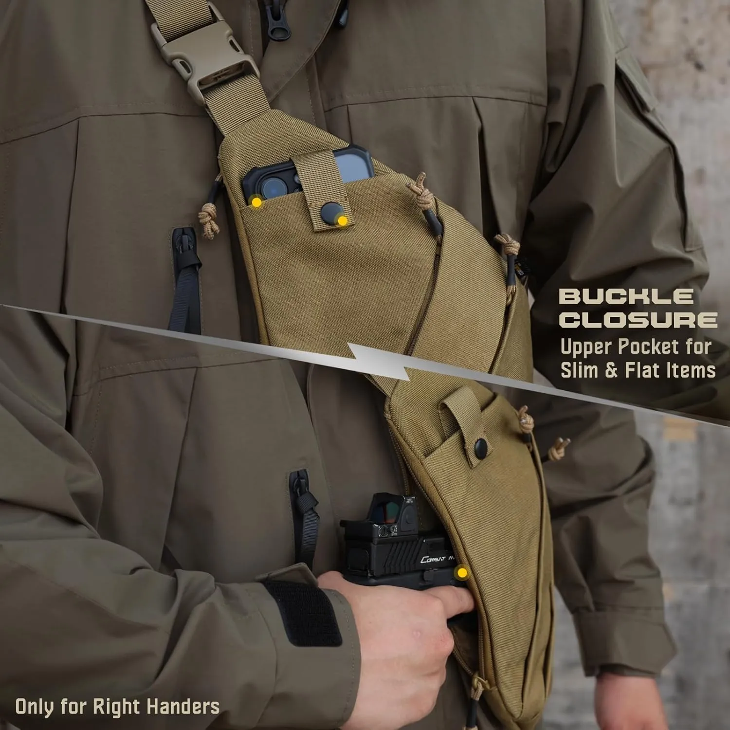 WYNEX Tactical Crossbody Sling Bag,Concealed Carry Bag for Men Women,Anti Theft Crossbody Bags, CCW Bags EDC Carry