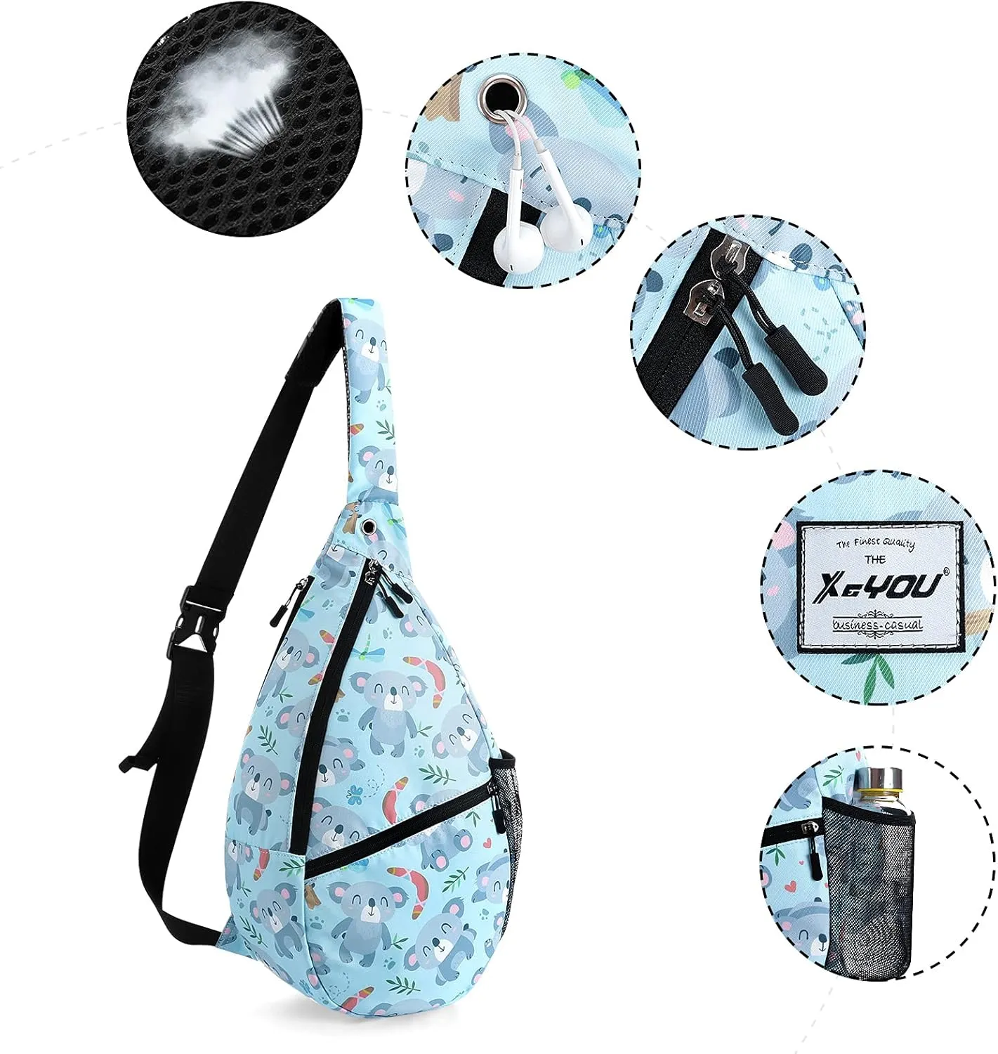 XEYOU Unisex Sling Bag Multipurpose Crossbody Shoulder Bag Travel Chest Pack for Men Women Lightweight Casual Daypacks