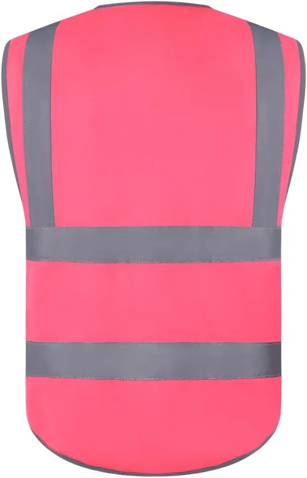 XIAKE Reflective Safety Vest for Men & Women High Visibility Class 2 Vest with Pockets Meets ANSI Standards