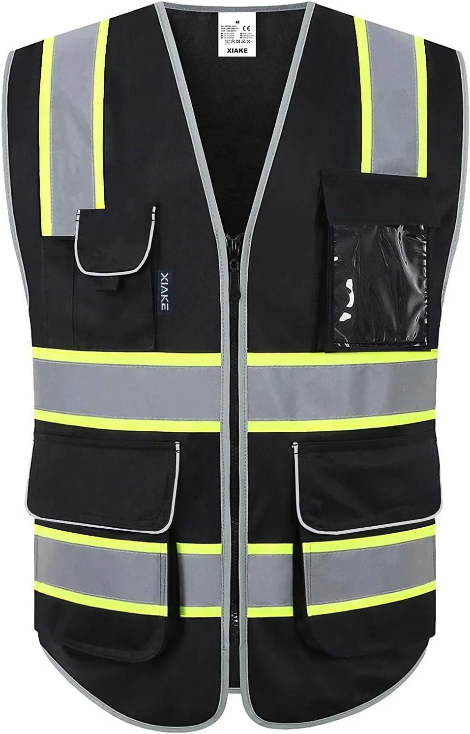 XIAKE Reflective Safety Vest for Men & Women High Visibility Class 2 Vest with Pockets Meets ANSI Standards