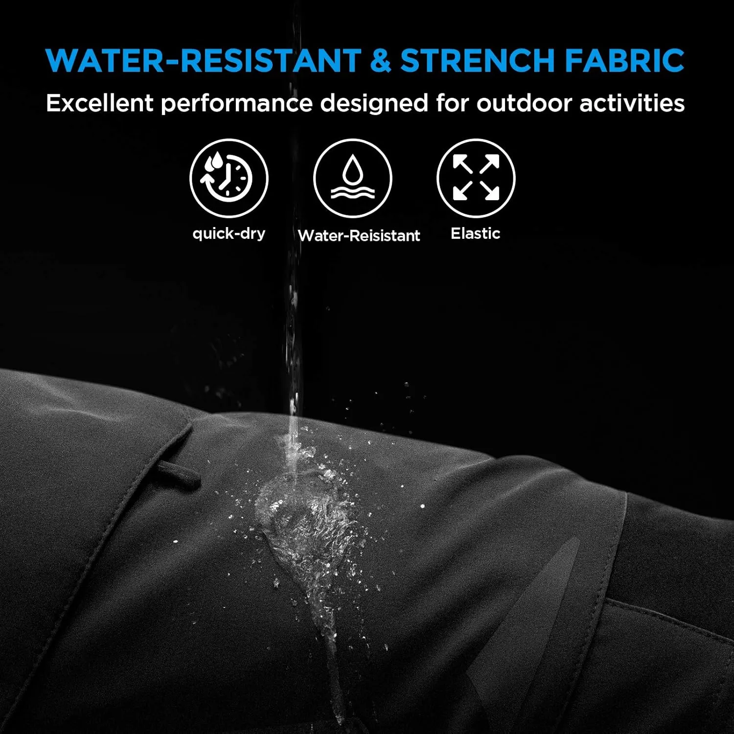 XKTTAC Men's Outdoor Quick Dry Lightweight Stretchy Shorts for Hiking, Tactical, Camping, Travel with 6 Pockets