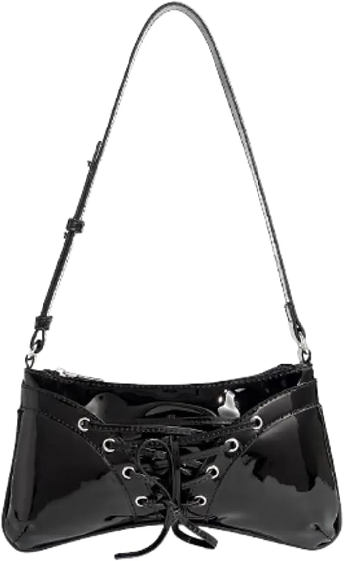 Y2k Crescent Hobo Bags Women 90s Trendy PU Leather Underarm Shoulder Bag Cute Bow-tie Crossbody Purse Retro Tote Handbag