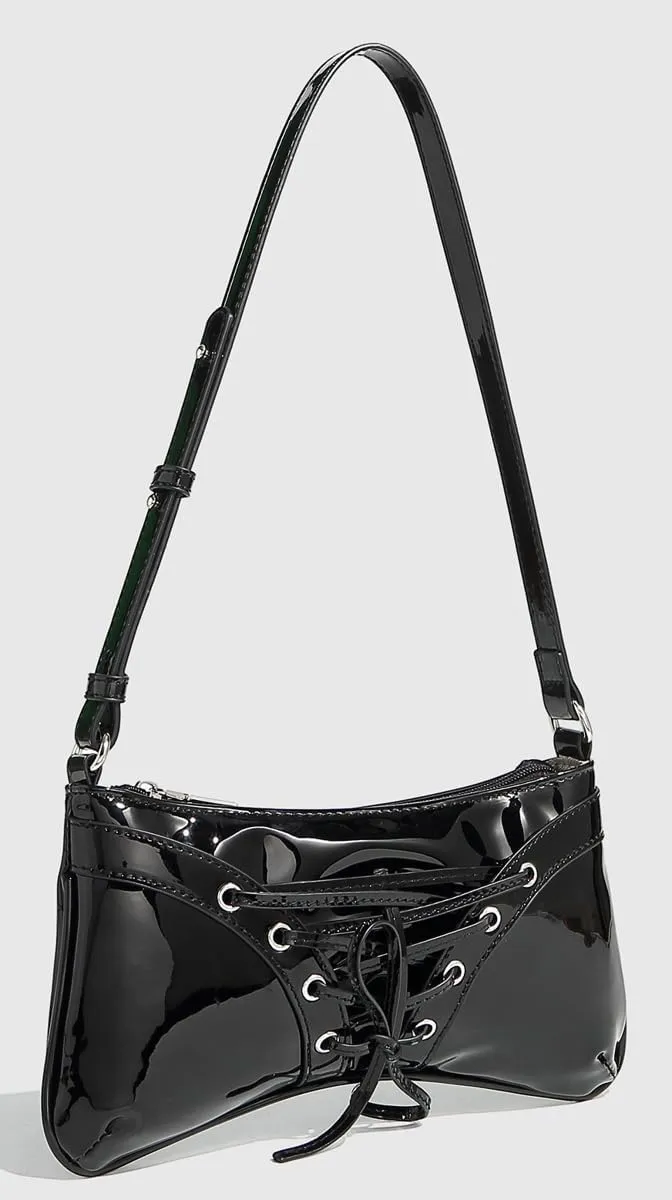 Y2k Crescent Hobo Bags Women 90s Trendy PU Leather Underarm Shoulder Bag Cute Bow-tie Crossbody Purse Retro Tote Handbag