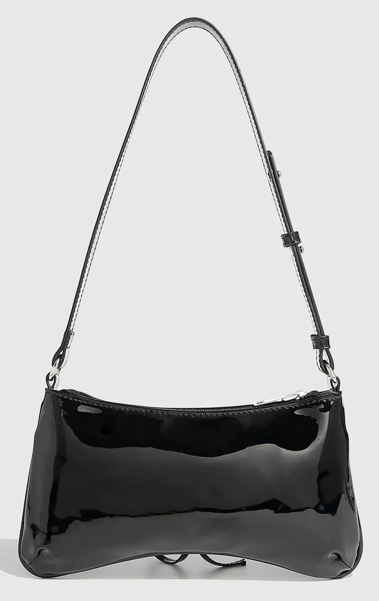 Y2k Crescent Hobo Bags Women 90s Trendy PU Leather Underarm Shoulder Bag Cute Bow-tie Crossbody Purse Retro Tote Handbag