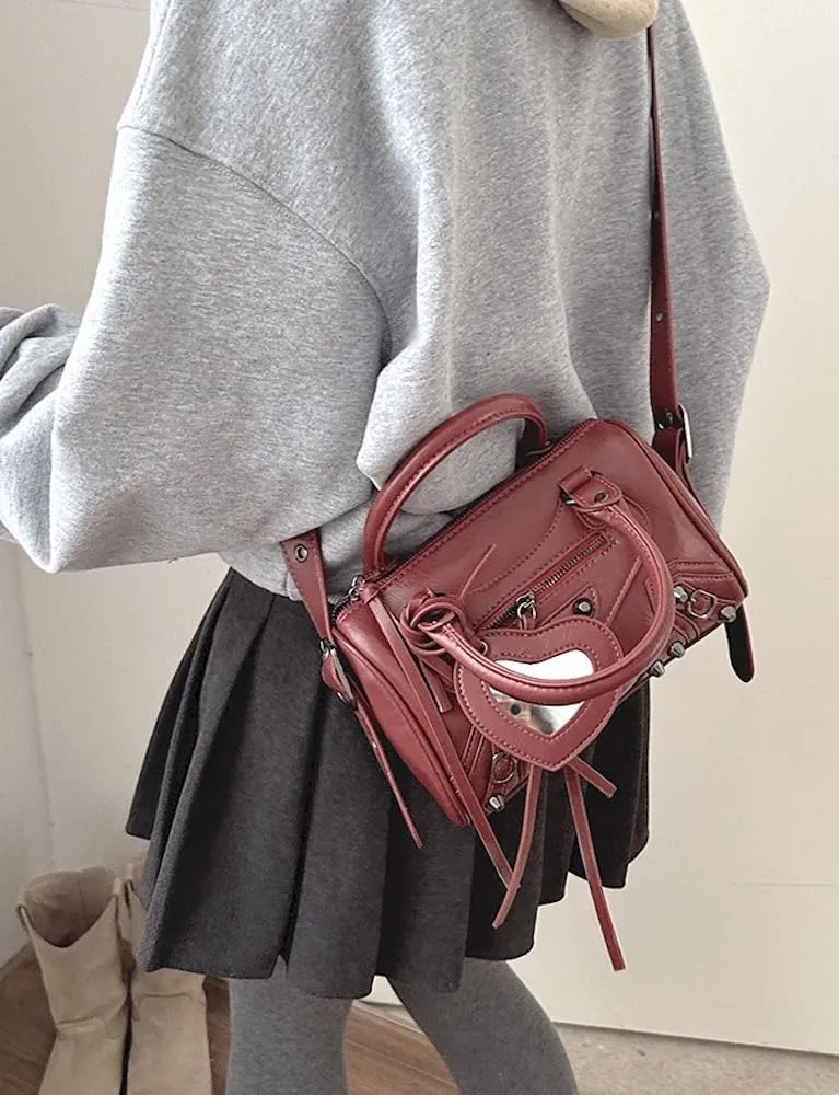 Y2k Crossbody Bags for Women Metal Punk Studs Rivet Y2k Accessories Bag Handbag 2000s Streetwear Y2k Stuff