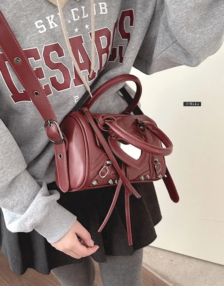 Y2k Crossbody Bags for Women Metal Punk Studs Rivet Y2k Accessories Bag Handbag 2000s Streetwear Y2k Stuff