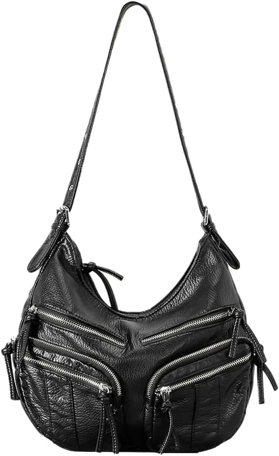 Y2k Crossbody Bags for Women Punk Hobo Bags for Women Vintage Satchel Handbag Large Messenger Bag Purse Carryall Trendy