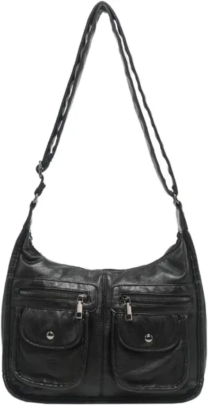 Y2k Crossbody Bags for Women Slouchy Tote Bags for Women Washed Color Motorcycle Bag Punk Shoulder Purse Satchel Handbag 2025